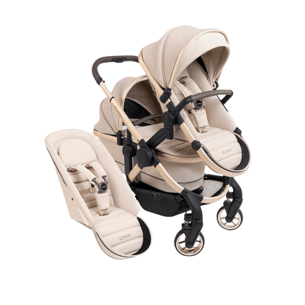 iCandy Peach 7 Double Stroller and Bassinet- Biscotti