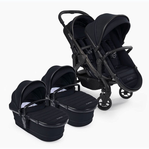 iCandy Peach 7 Twin Stroller and Bassinet- Black