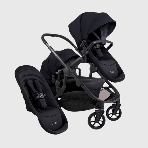 iCandy Peach 7 Double Stroller and Bassinet- Black