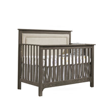 Load image into Gallery viewer, Emerson “5-in-1” Convertible Crib with Channel Tufted Upholstered Headboard Panel in Talc - NEST - Baby Lavish